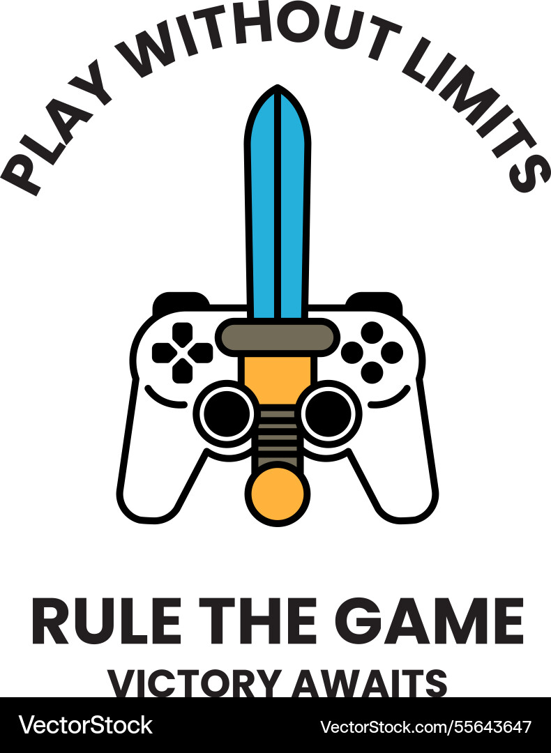 A video game controller with sword A video game controller with sword vector image