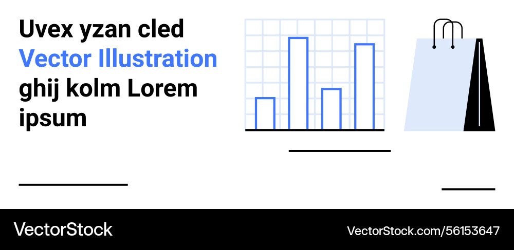 Bar chart analytics with text placeholder Bar chart analytics with text placeholder Vector Image