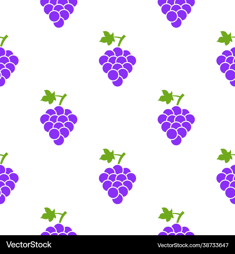 Grape seamless pattern flat graphic background vector image