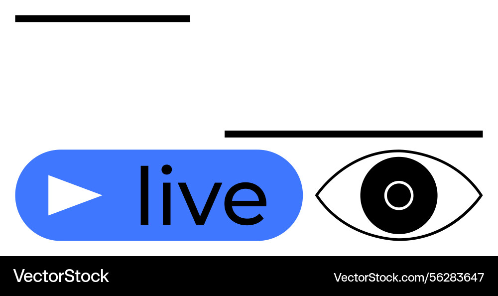 Live streaming concept with play button bold text Live streaming concept with play button bold text vector image