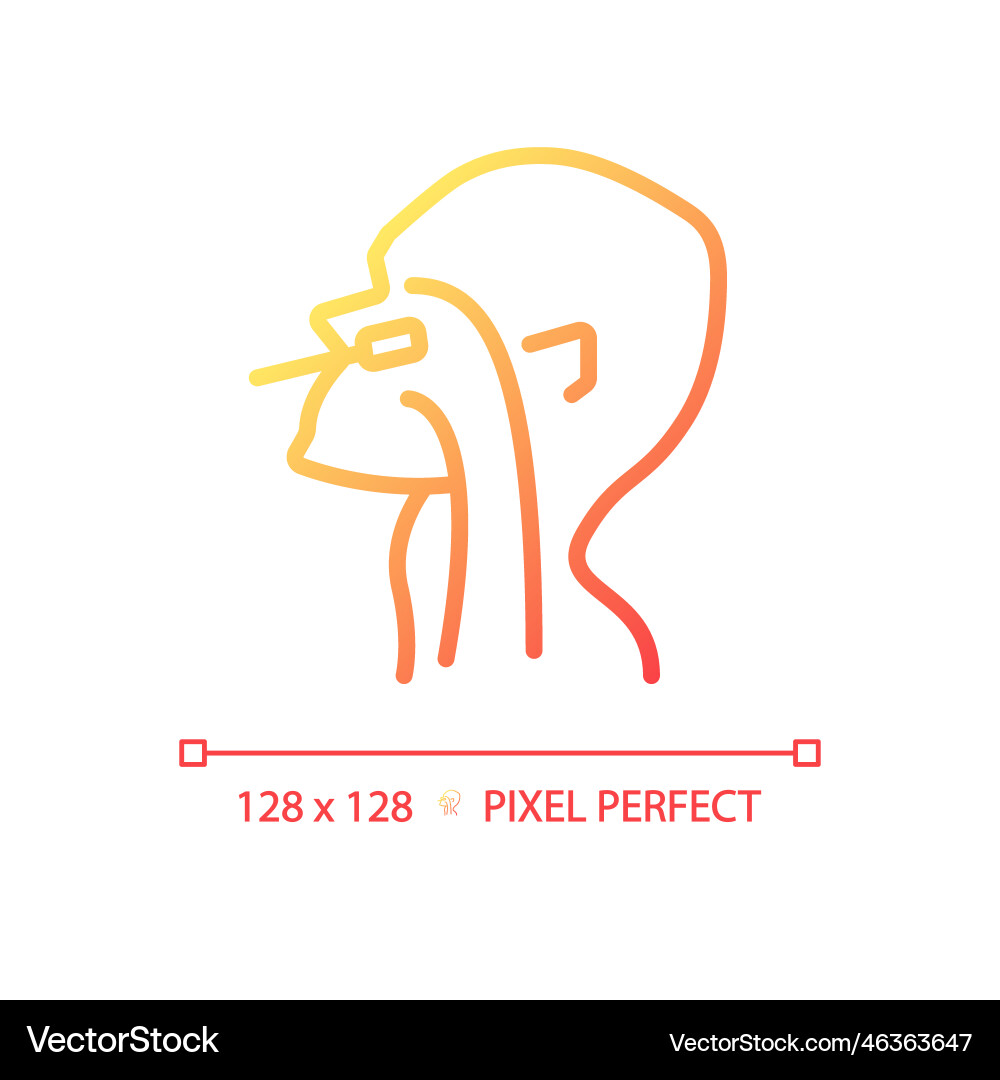 Pcr test pixel perfect gradient linear icon Pcr test pixel perfect gradient linear icon vector image