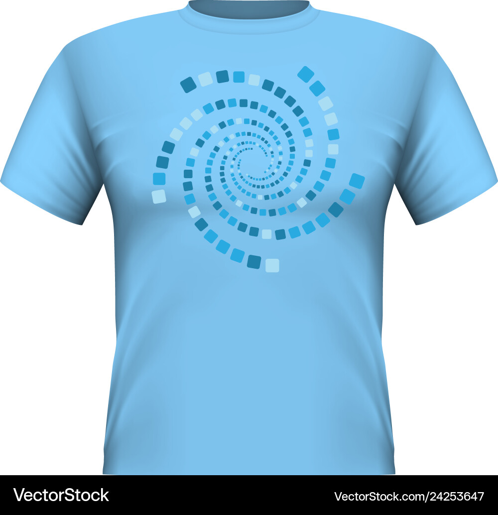 Realistische blaue Baumwoll-T-Shirts auf weiß isoliert Realistische blaue Baumwoll-T-Shirts auf weiß isoliert vektorbild