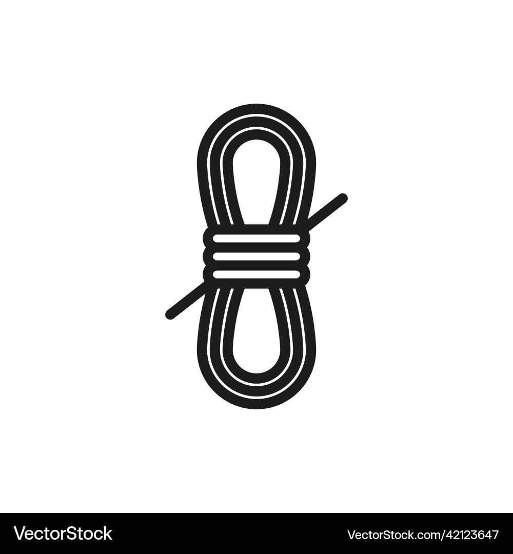 Rope icon a coil of linear image simple Rope icon a coil of linear image simple vector image