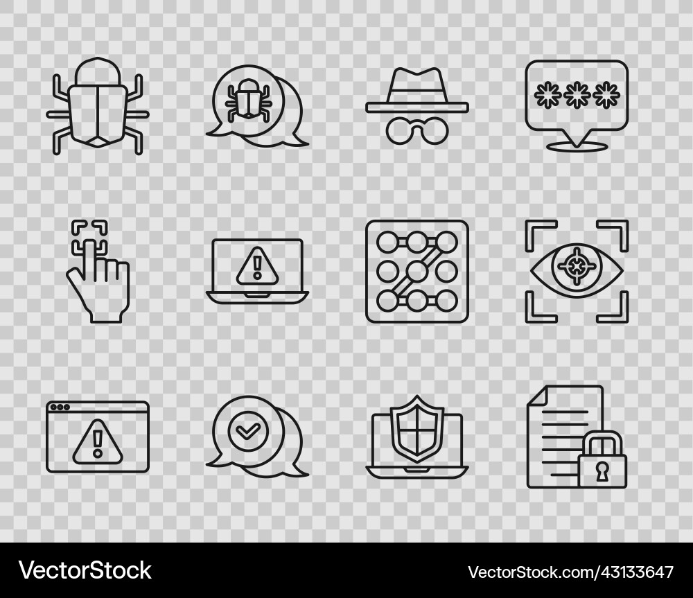 Set line browser with exclamation mark document Set line browser with exclamation mark document vector image