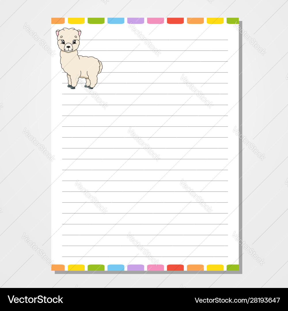 Sheet template for notebook notepad diary vector image