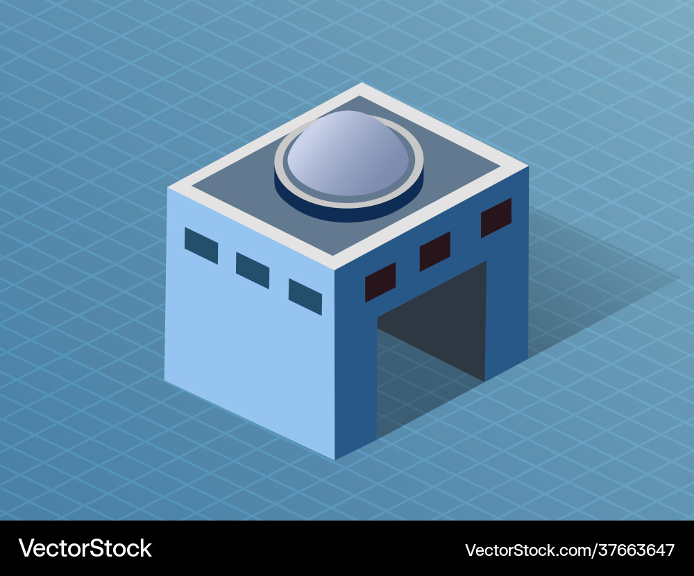 Single building isometric 3d dimensional house Vector Image