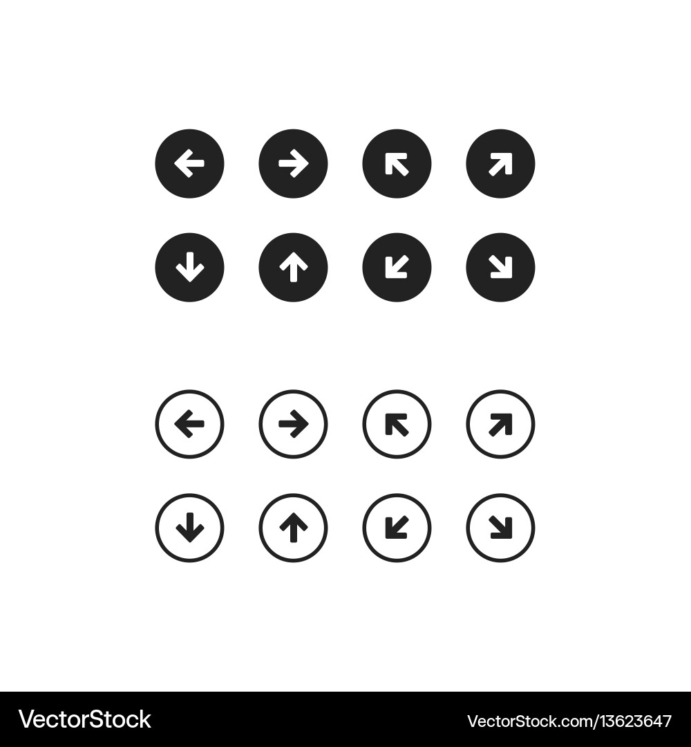 Web application navigation interface icon set Web application navigation interface icon set vector image