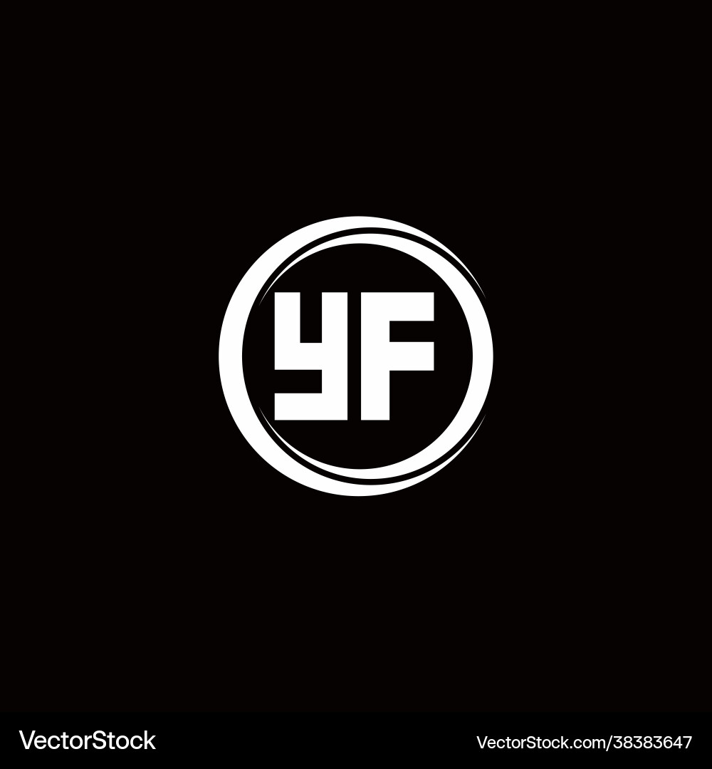 Yf logo initial letter monogram with circle slice Vector Image