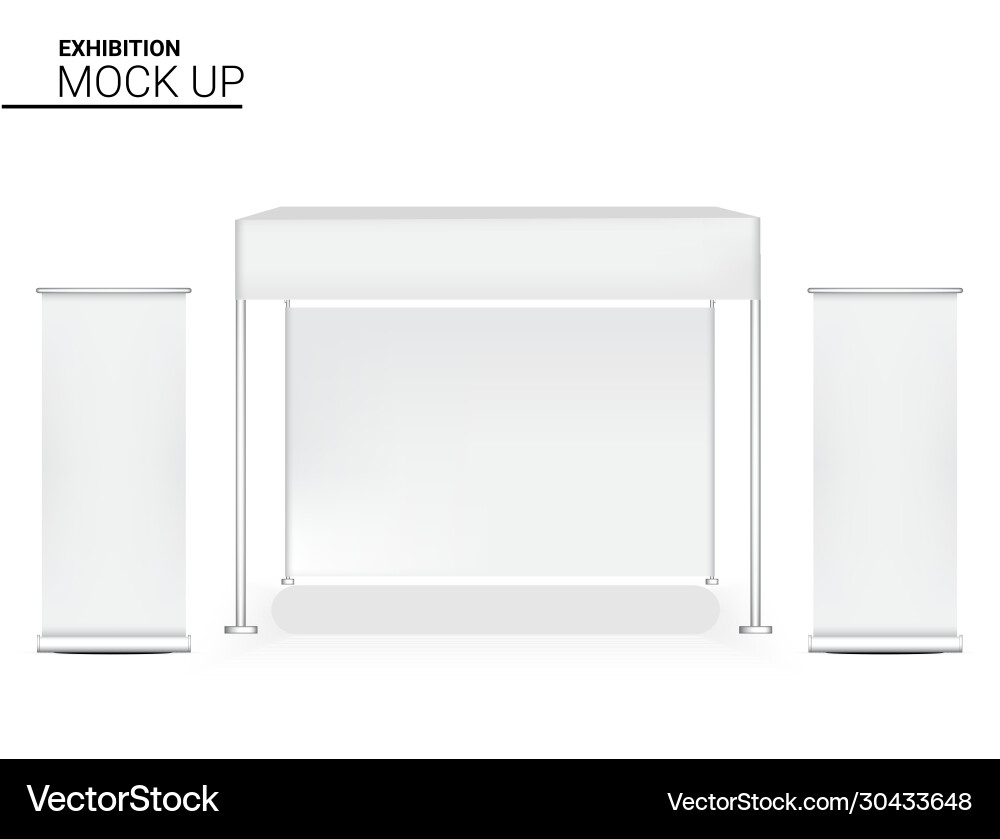 3d mock up realistic booth display pop for shop 3d mock up realistic booth display pop for shop vector image