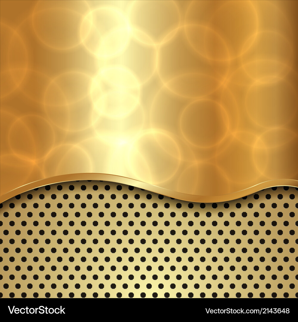Abstract gold background with curve and cells Vector Image