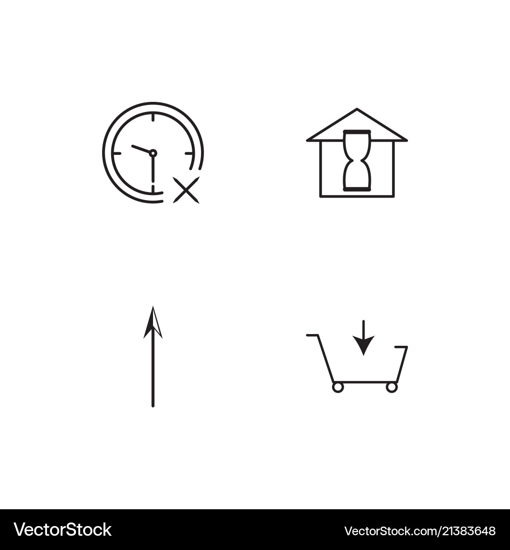 Banking linear icons set simple outline vector image