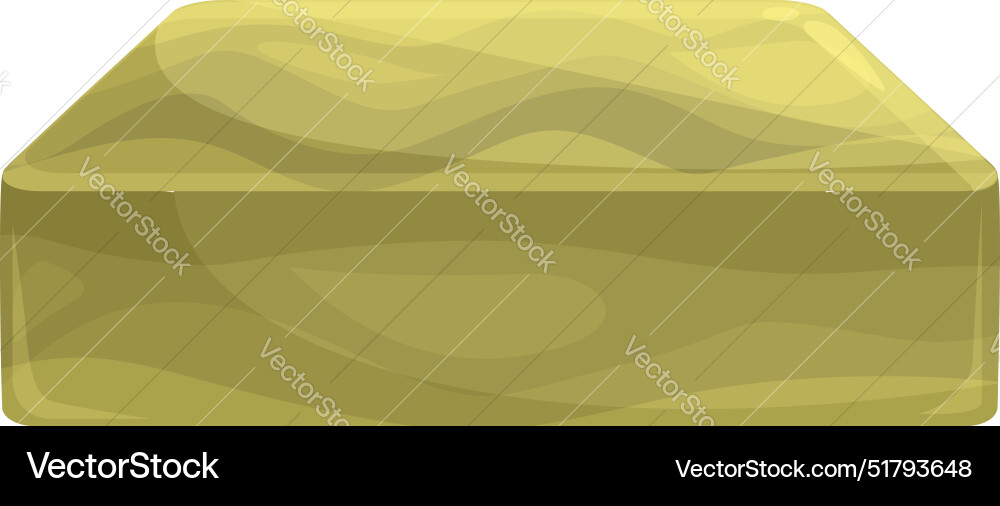 Big square butter block sitting on countertop Big square butter block sitting on countertop Vector Image