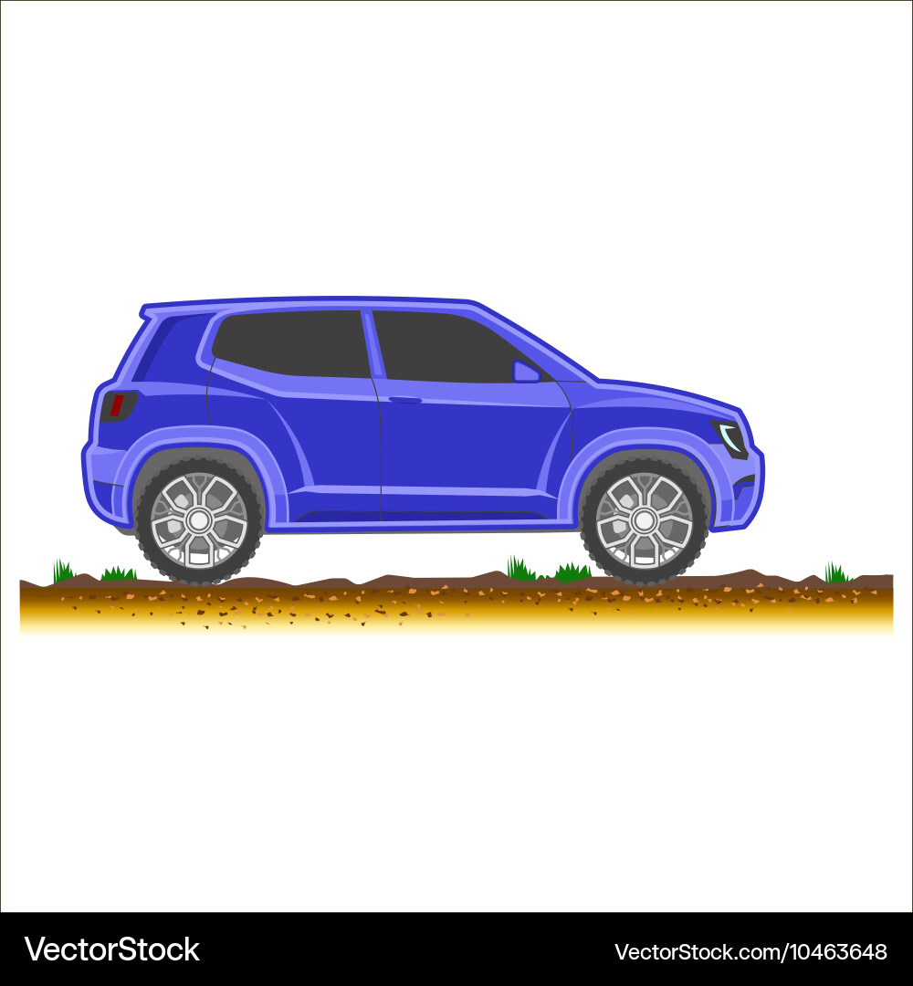 Blue suv car off-road 4x4 icon colored Vector Image