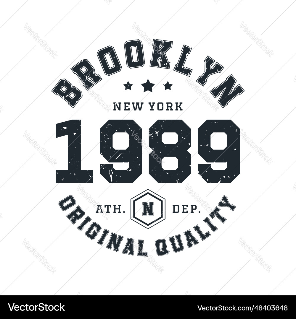 Brooklyn & New York T-Shirt Print Vector Image
