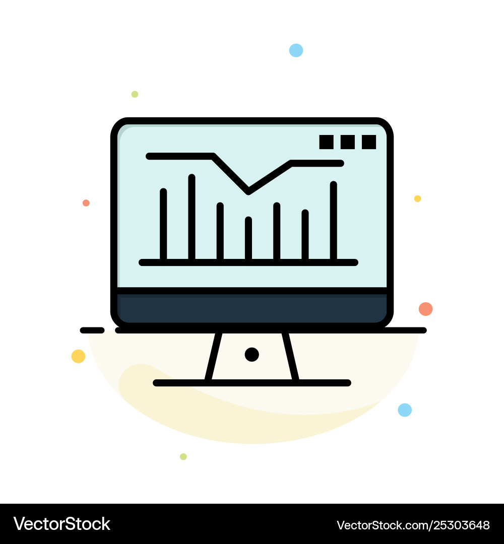 Computer static graph monitor abstract flat color Vector Image