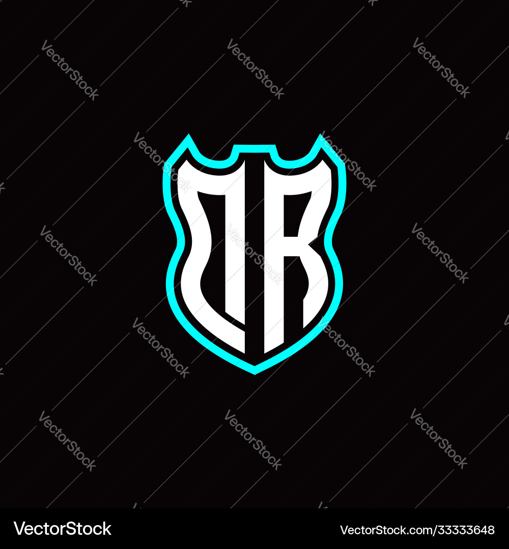 D r initial logo design with shield shape D r initial logo design with shield shape vector image