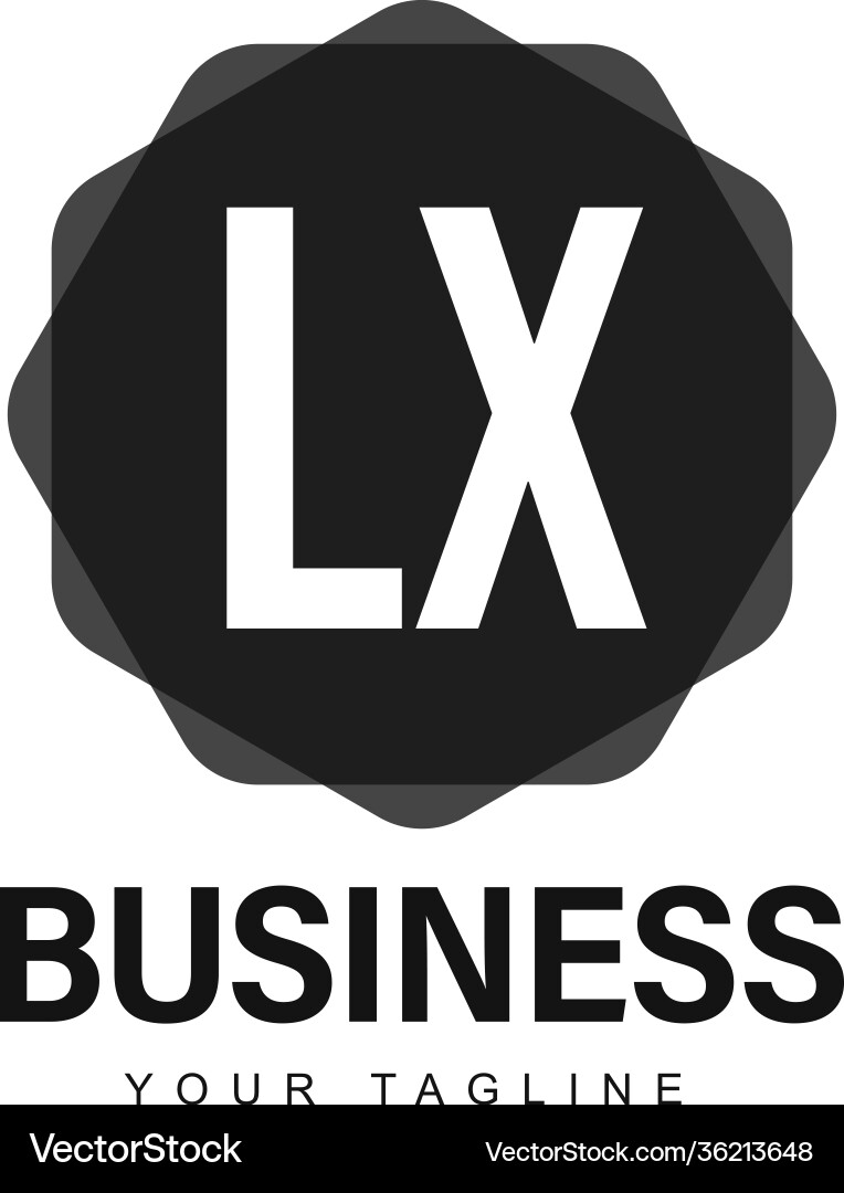 Lx initial a logo design with abstract style Lx initial a logo design with abstract style vector image