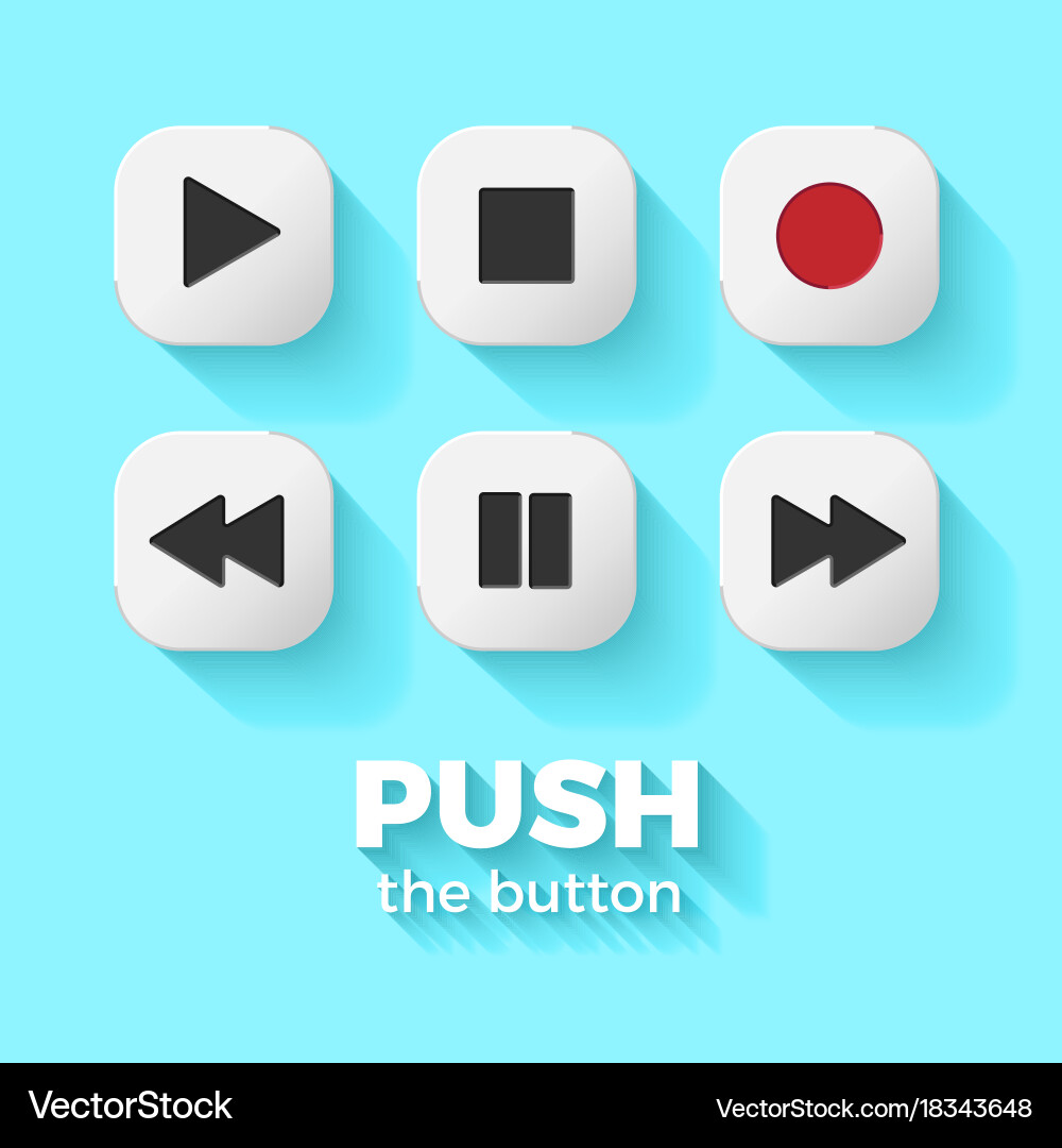Media player buttons Vector Image