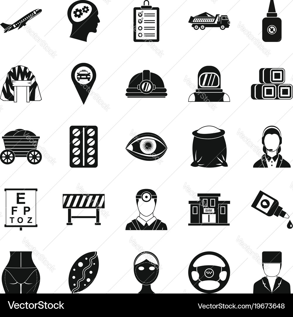 Perfect work icons set simple style Vector Image