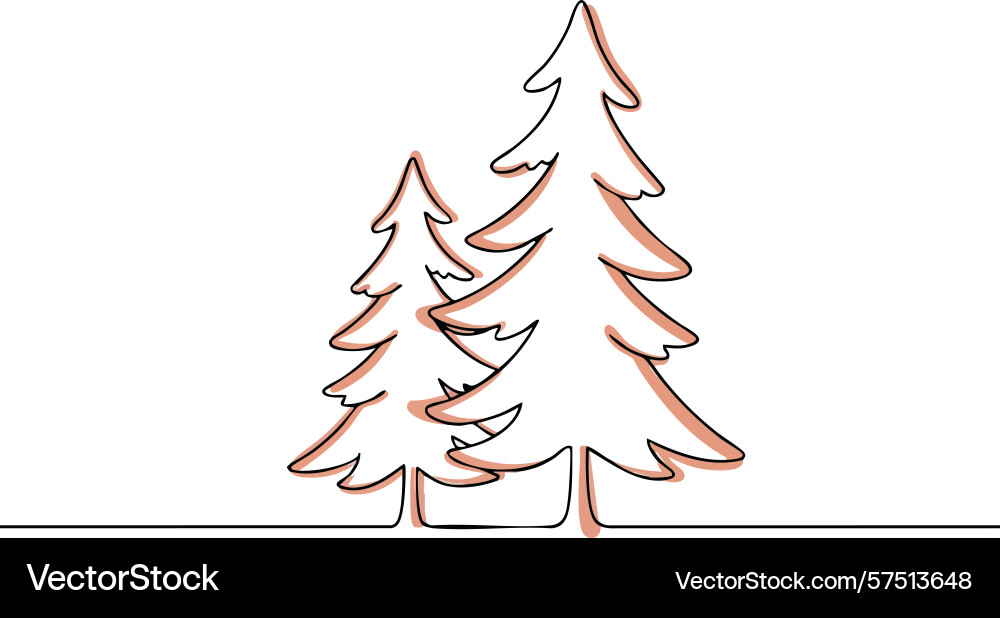 Pine trees simple line art design Pine trees simple line art design Vector Image
