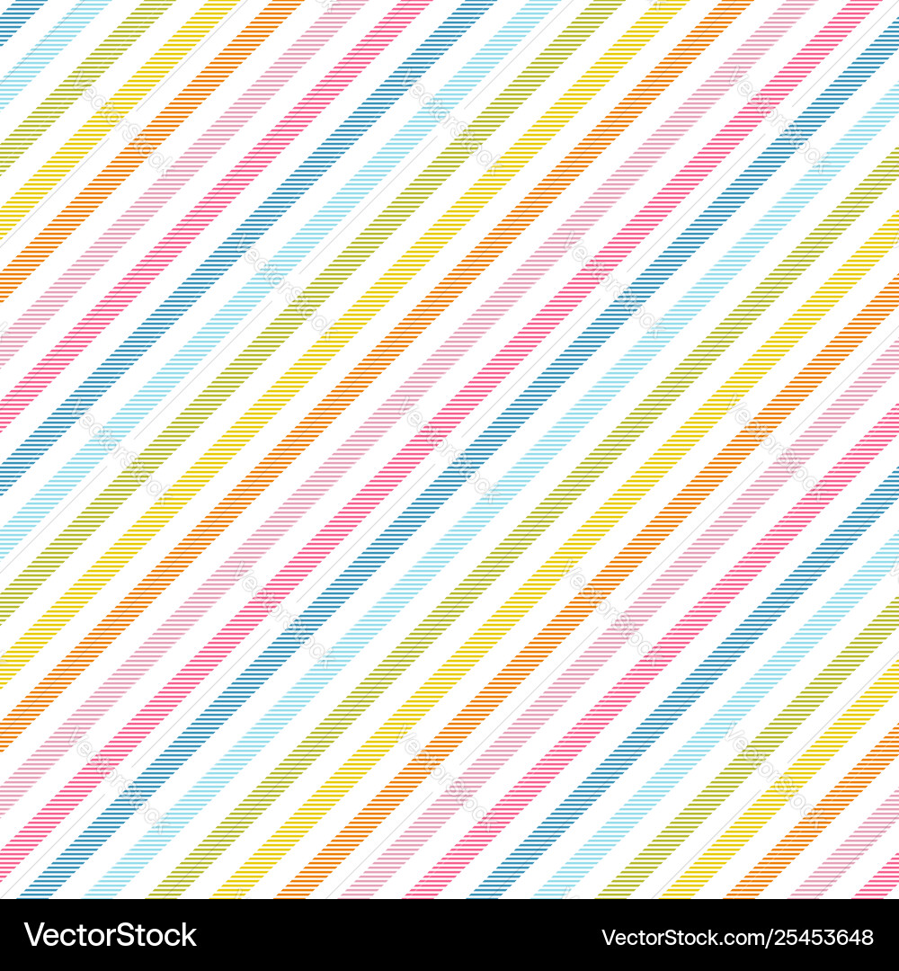 Rainbow stripes seamless pattern diagonal texture vector image