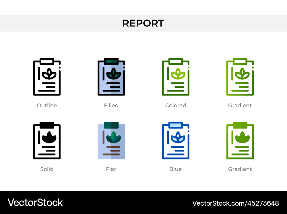 Report icon in different style icons Report icon in different style icons vector image