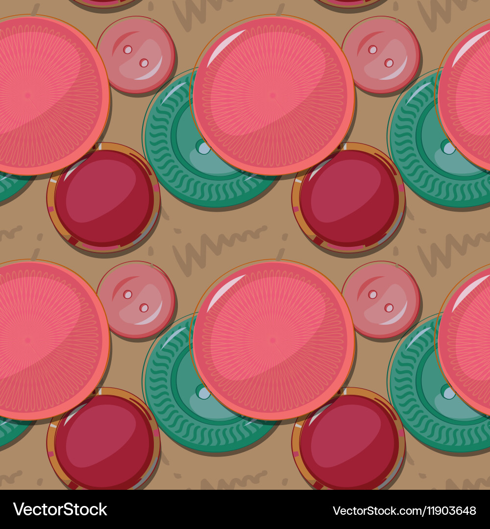 Seamless pattern with buttons vector image