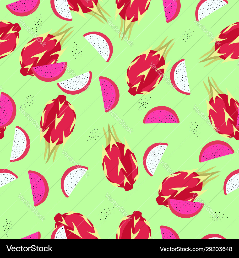 Seamless pattern with pitaya and slices graphics Seamless pattern with pitaya and slices graphics vector image