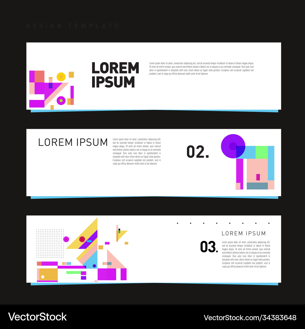 Set abstract banner web design template retro Vector Image