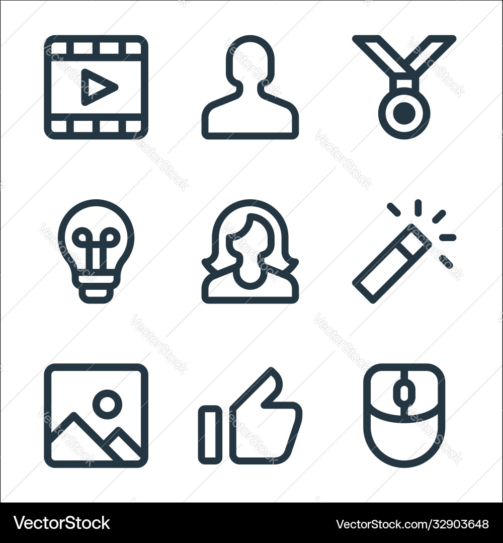 User interface line icons linear set quality User interface line icons linear set quality vector image