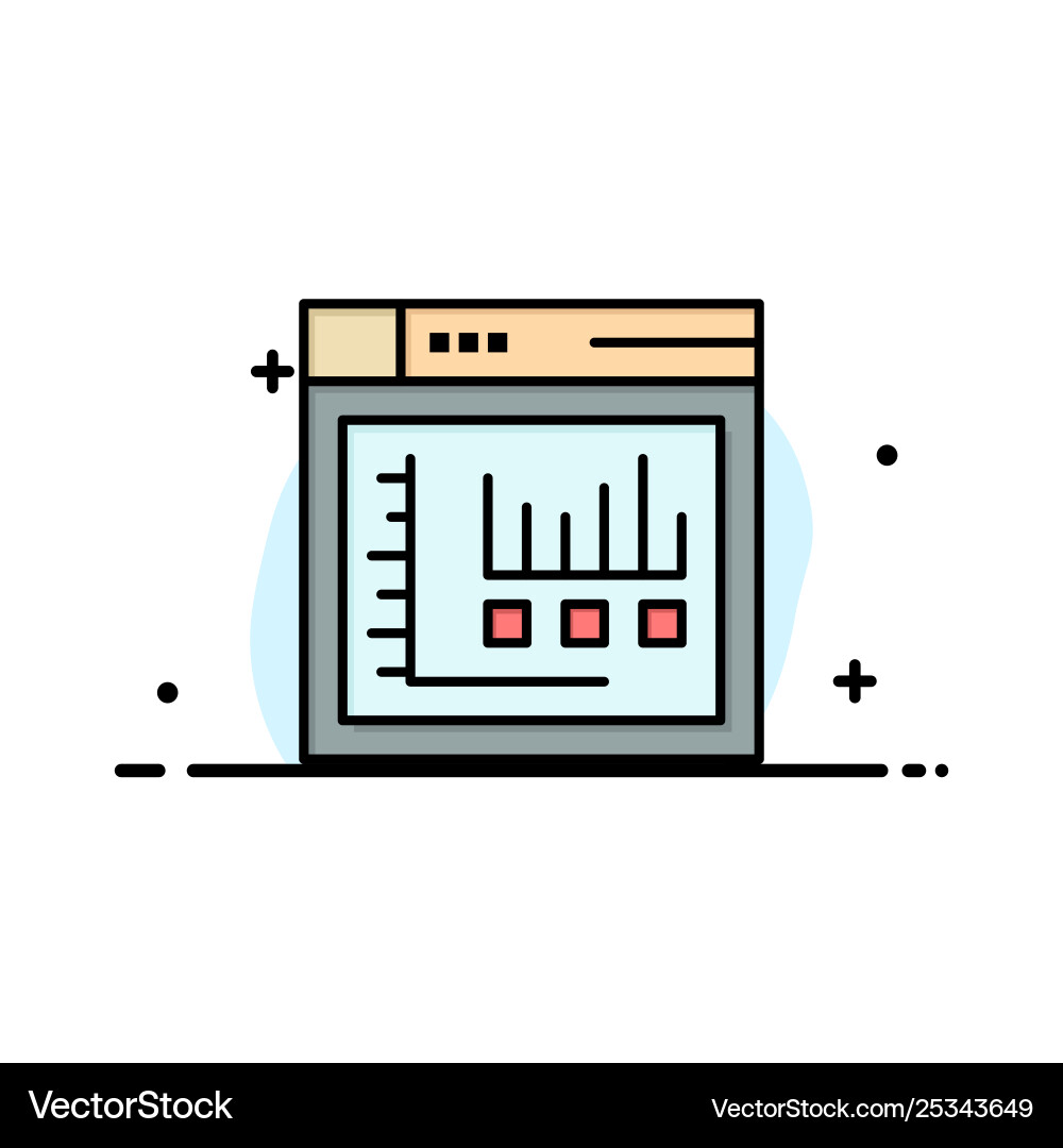 Browser internet web static business flat line Vector Image