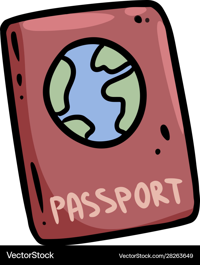 Cute cartoon passport doodle image logo – Royalty-Free Vector | VectorStock, image size:814x1080