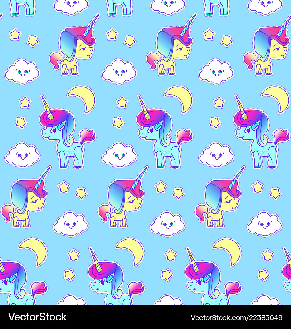 Cute unicorn seamless pattern magic dream kids Cute unicorn seamless pattern magic dream kids vector image
