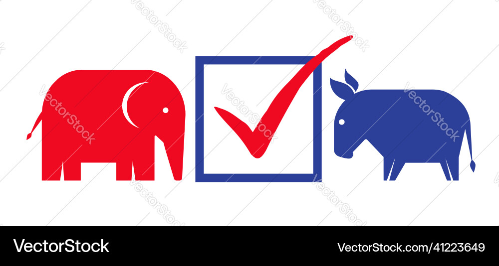 Donkey and elephant vintage banner for 2024 Donkey and elephant vintage banner for 2024 vector image