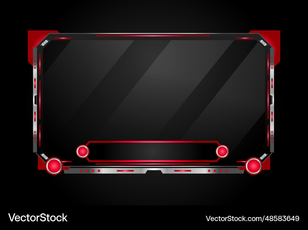 Game streaming interface element panel overlay vector image