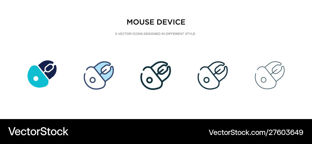 Mouse device icon in different style two colored Mouse device icon in different style two colored vector image
