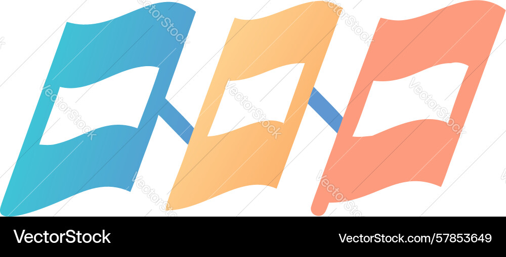 Multiple dynamic waving flags design generative ai Vector Image