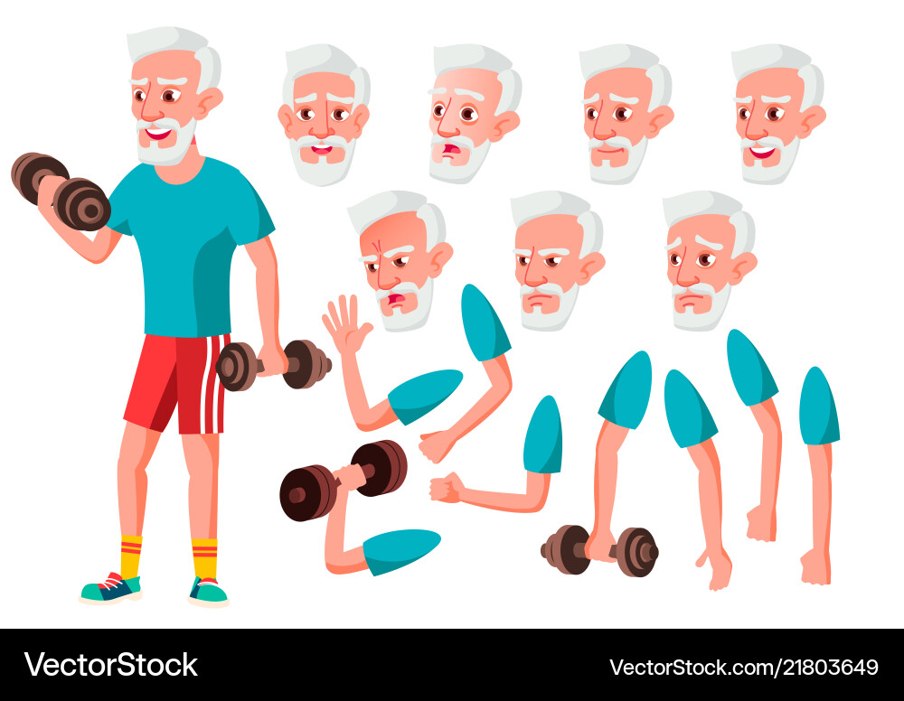 Old man senior person aged elderly Old man senior person aged elderly vector image