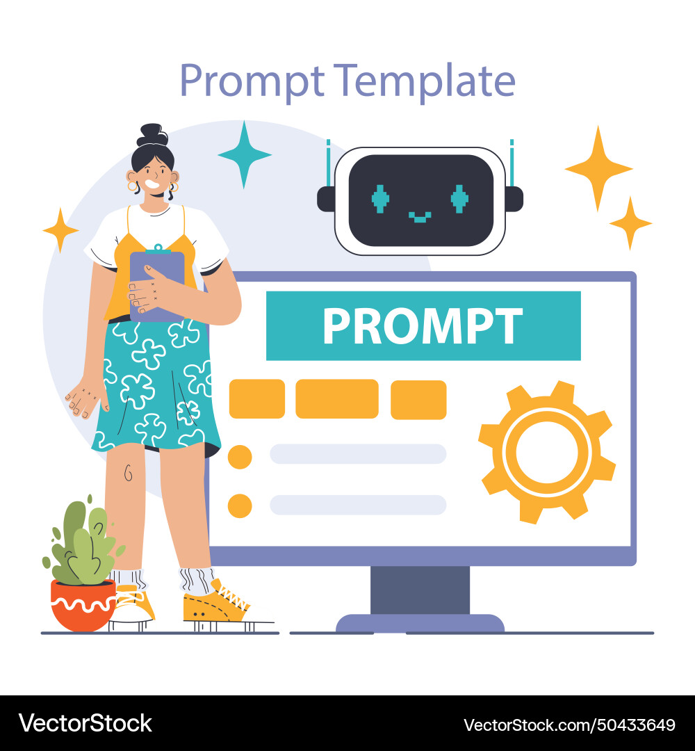 Prompt-engineers writing a command to artificial Prompt-engineers writing a command to artificial vector image