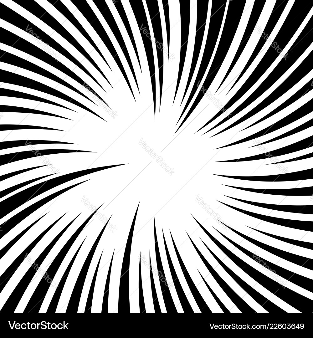 Radiating lines with twirl rotation effect Radiating lines with twirl rotation effect vector image