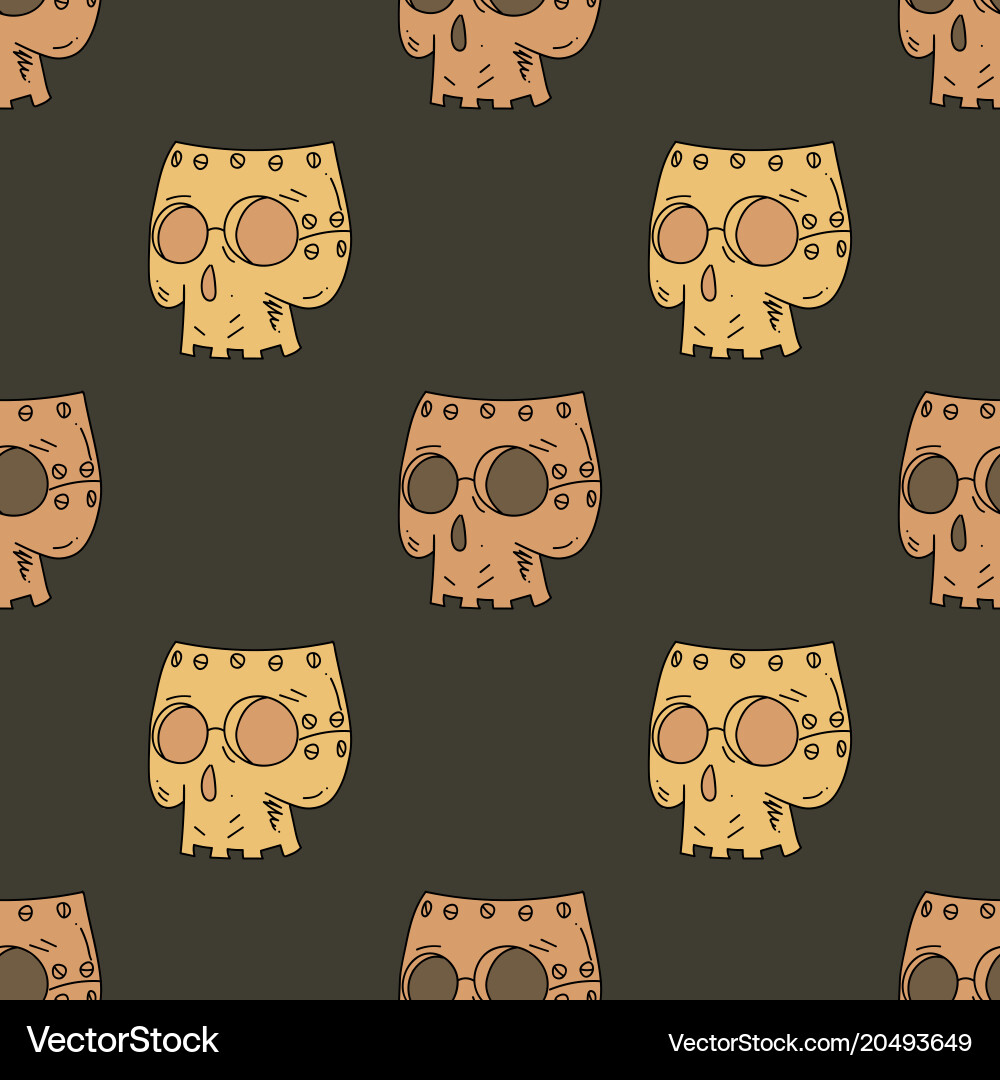 Robot skull mask seamless pattern Vector Image