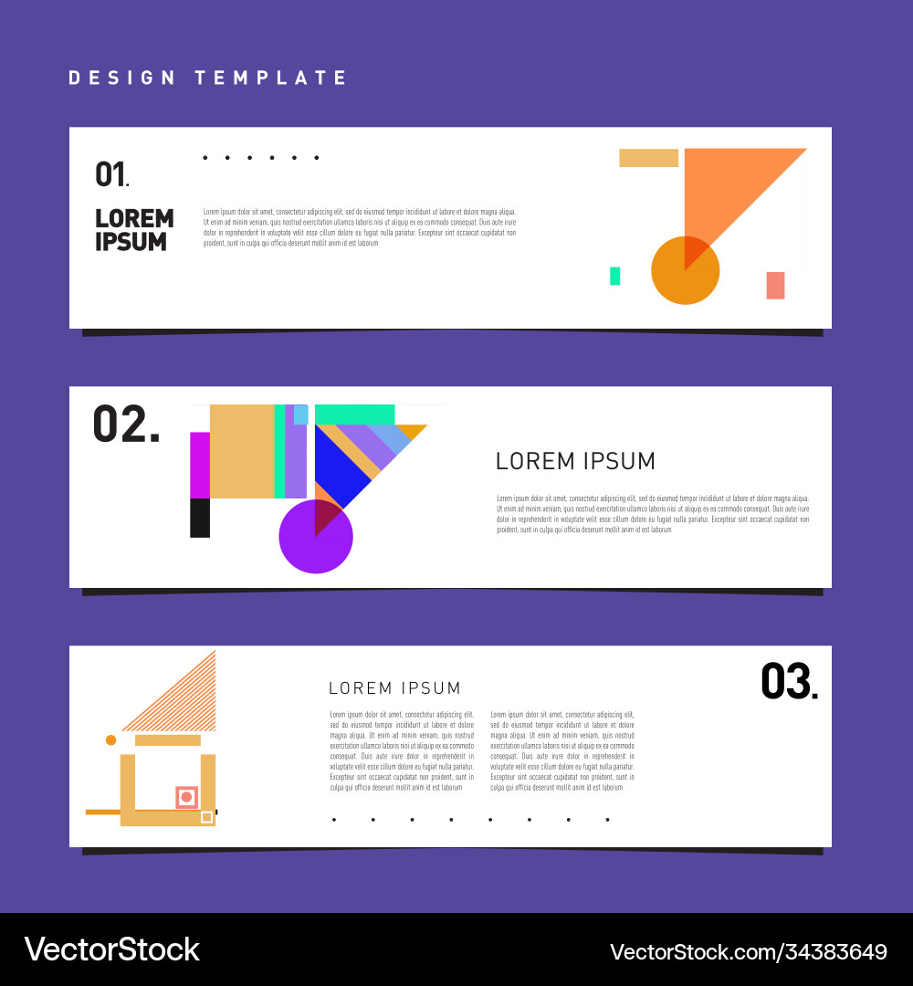 Set abstract banner web design template retro Vector Image