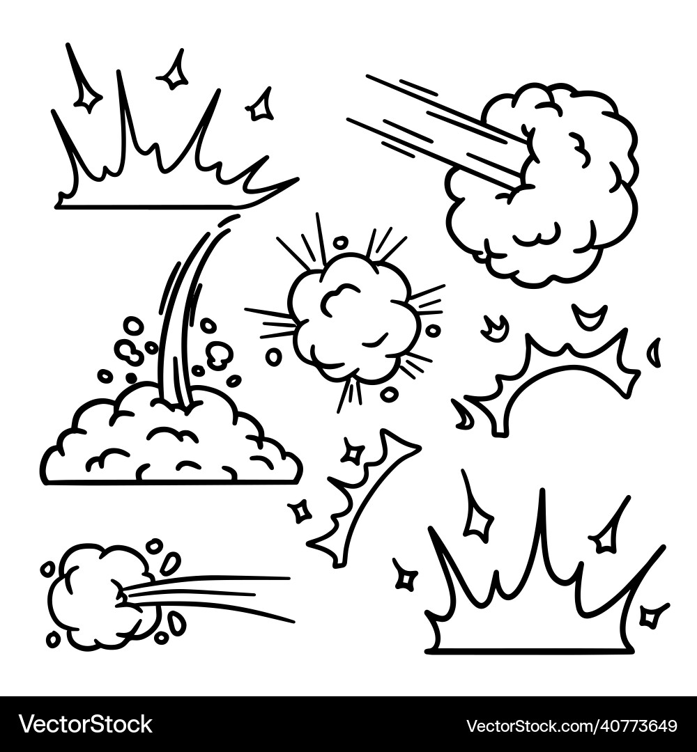 Sketch effect of flash and explosion Sketch effect of flash and explosion vector image