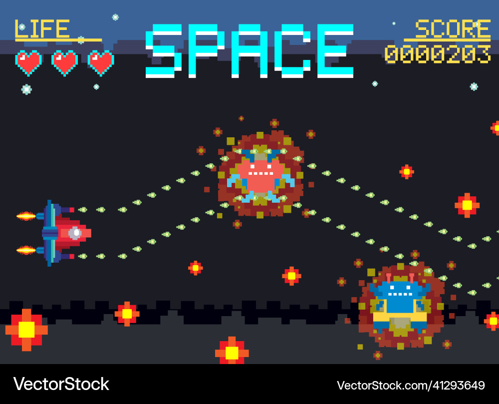 Space game user interface template Space game user interface template vector image