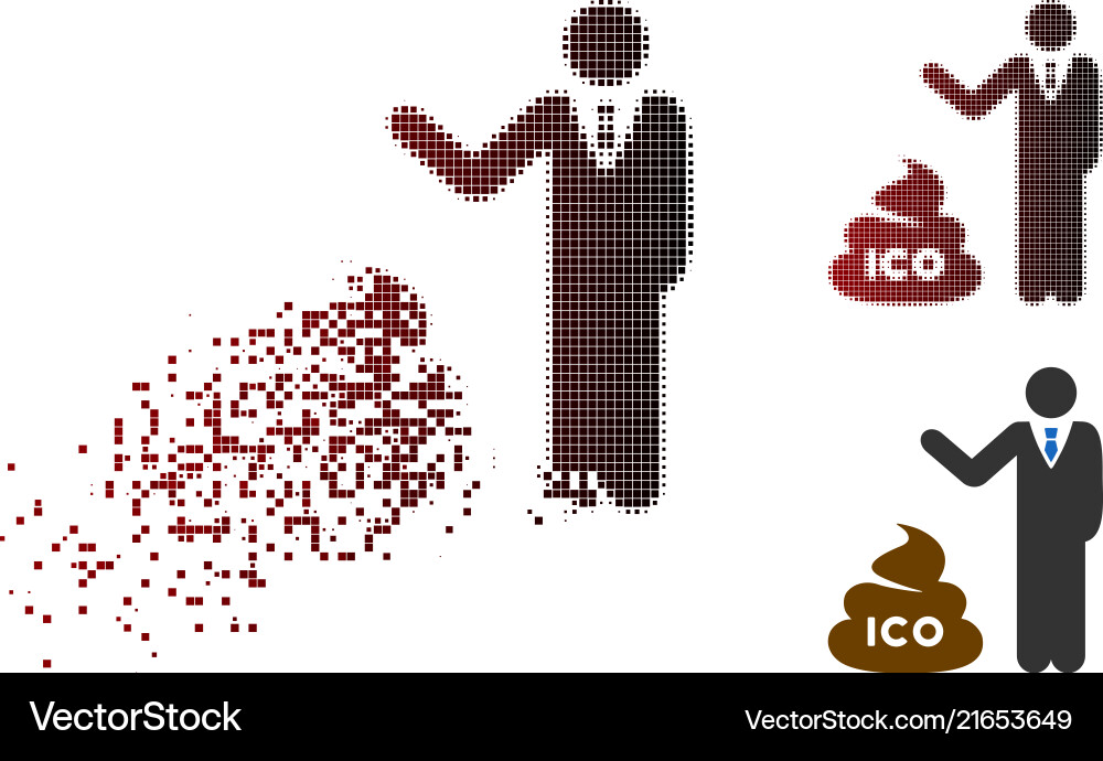 Sparkle pixelated halftone businessman show ico Sparkle pixelated halftone businessman show ico vector image