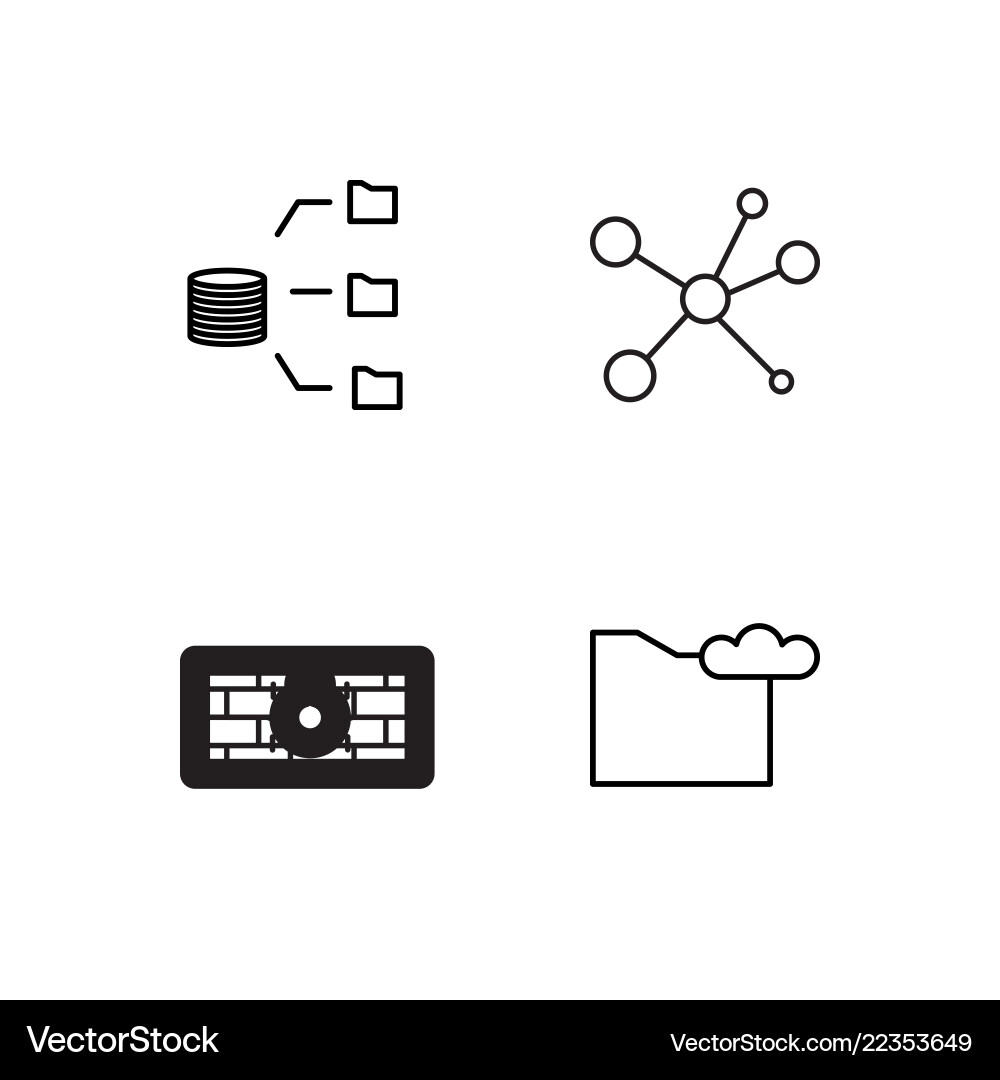 Web simple outlined icons set vector image