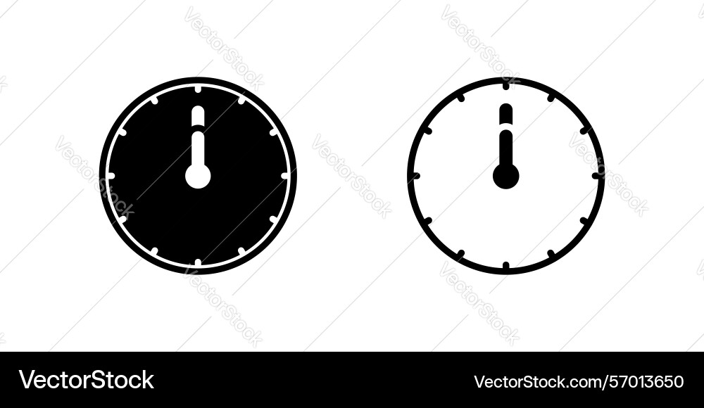 A twelve oclock analog clock icon ideal Vector Image