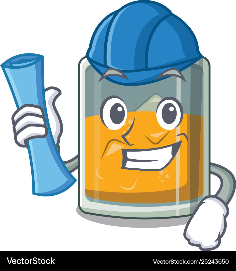 Architect whiskey islated with in character Architect whiskey islated with in character Vector Image