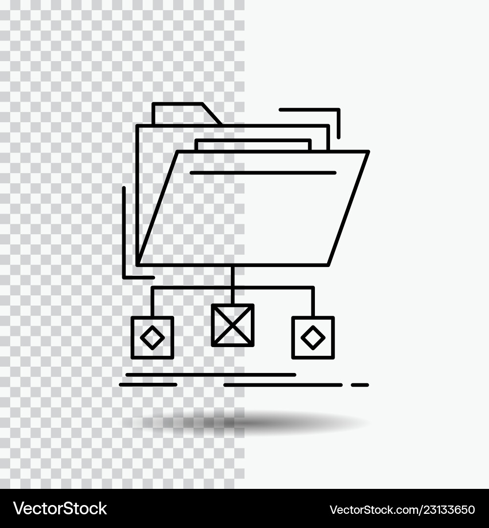 Backup data files folder network line icon Backup data files folder network line icon vector image