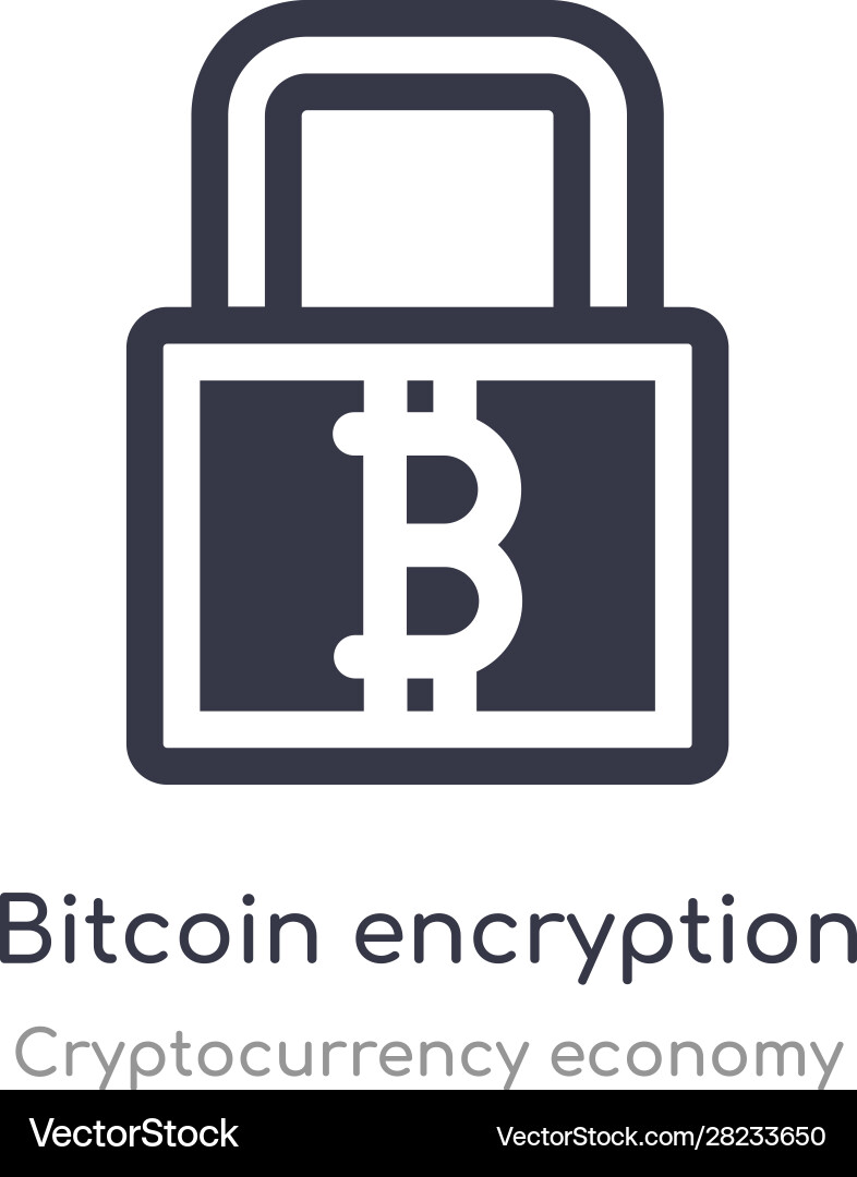 Bitcoin encryption icon isolated Vector Image